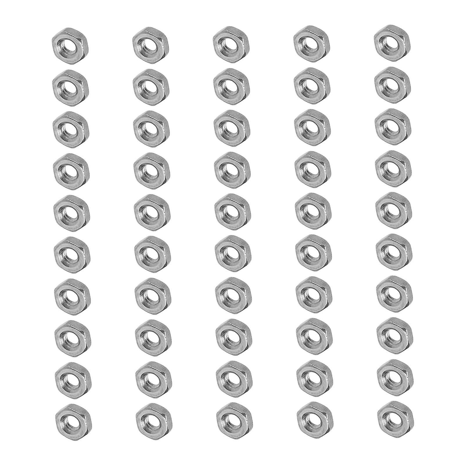 50Pcs Hex Nuts A2‑70 Stainless Steel Thread Nut Assortment Kit for Industrial MachineryM4