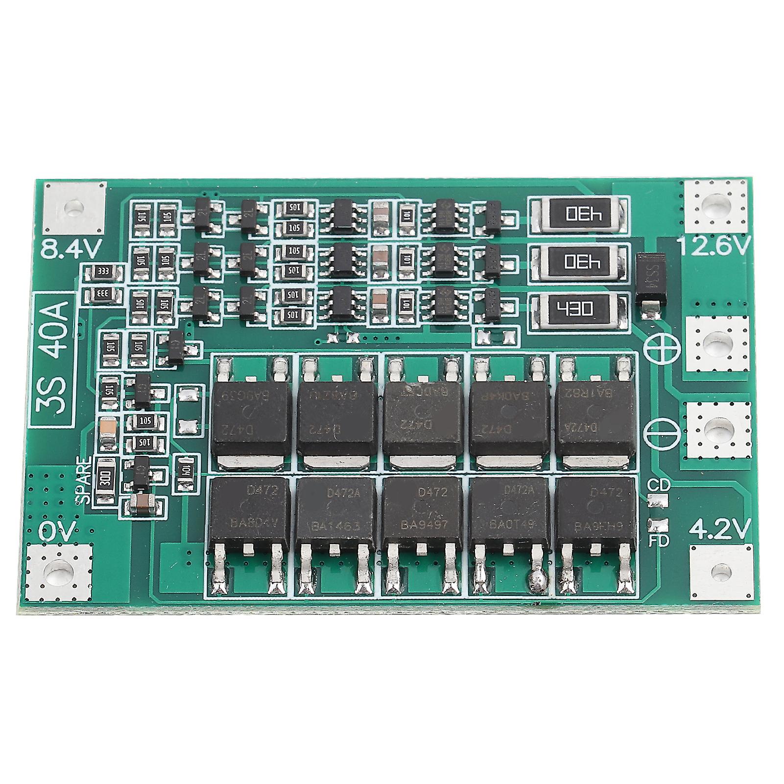 12V 40A Lithium Battery Protection Board BMS with Balance Charging PCB Board for Li-ion LiFePO4 Battery Packs Battery Management System