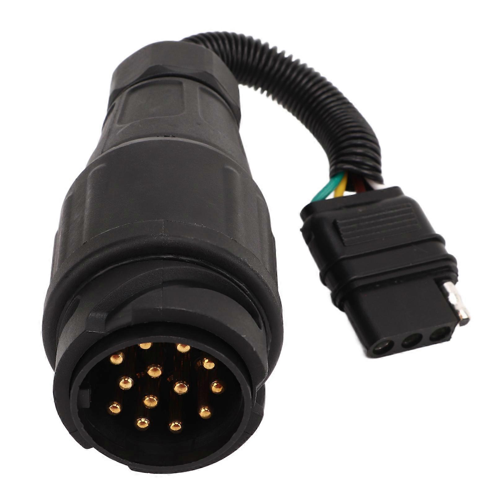 EU 13 Pin Round Trailer Plug to US 4 Pin Flat Trailer Connector Adapter for Motorhome