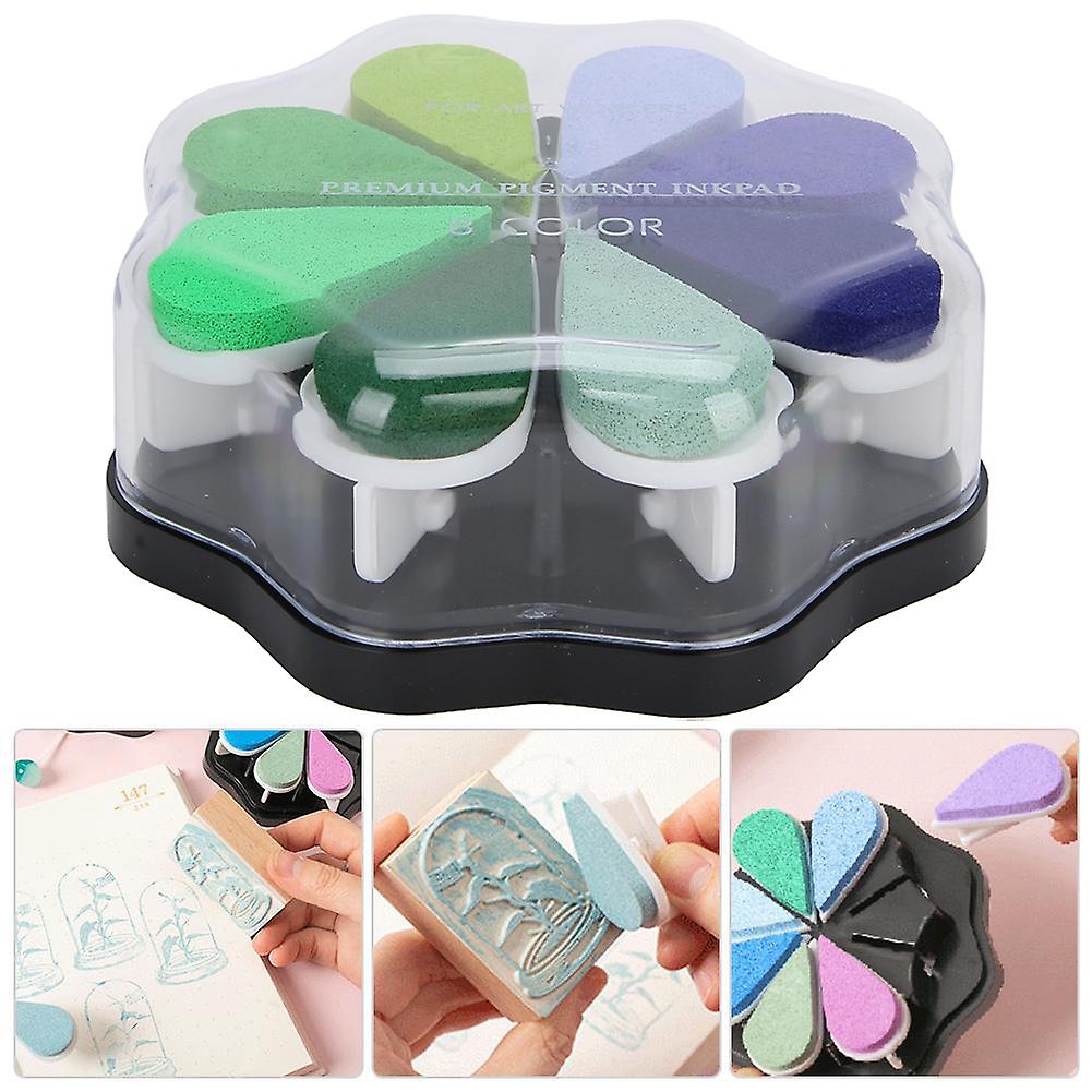 Petal Inkpad 8 Colors Water Based Ink Pad, Hand Ink Pad, Sturdy Cover for Regular Paper (1014 Quiet)