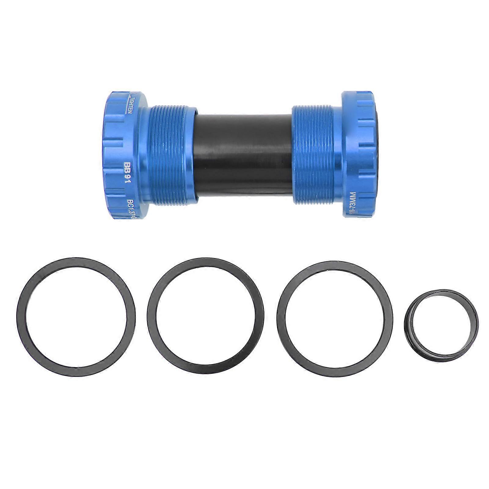 LeBycle Threaded Bike Bottom Bracket CNC Machining BB91 Mountain Bike Bottom Bracket for Outdoor Cycling Blue