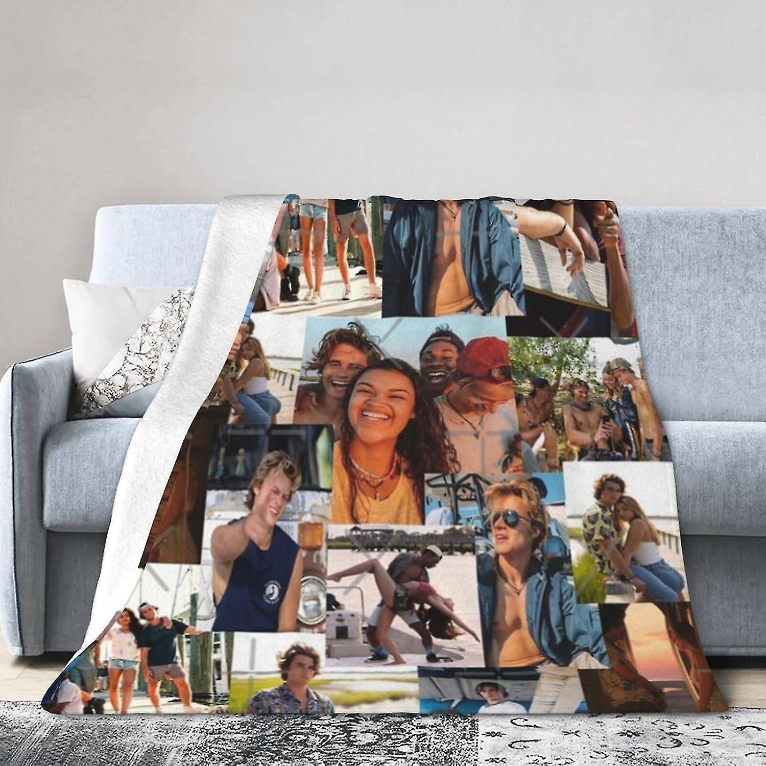 Jj Kollaasi Outer Banks Blanket Throw Vuodevaatteet Sisustus Flanellipeitot vuodesohvalle