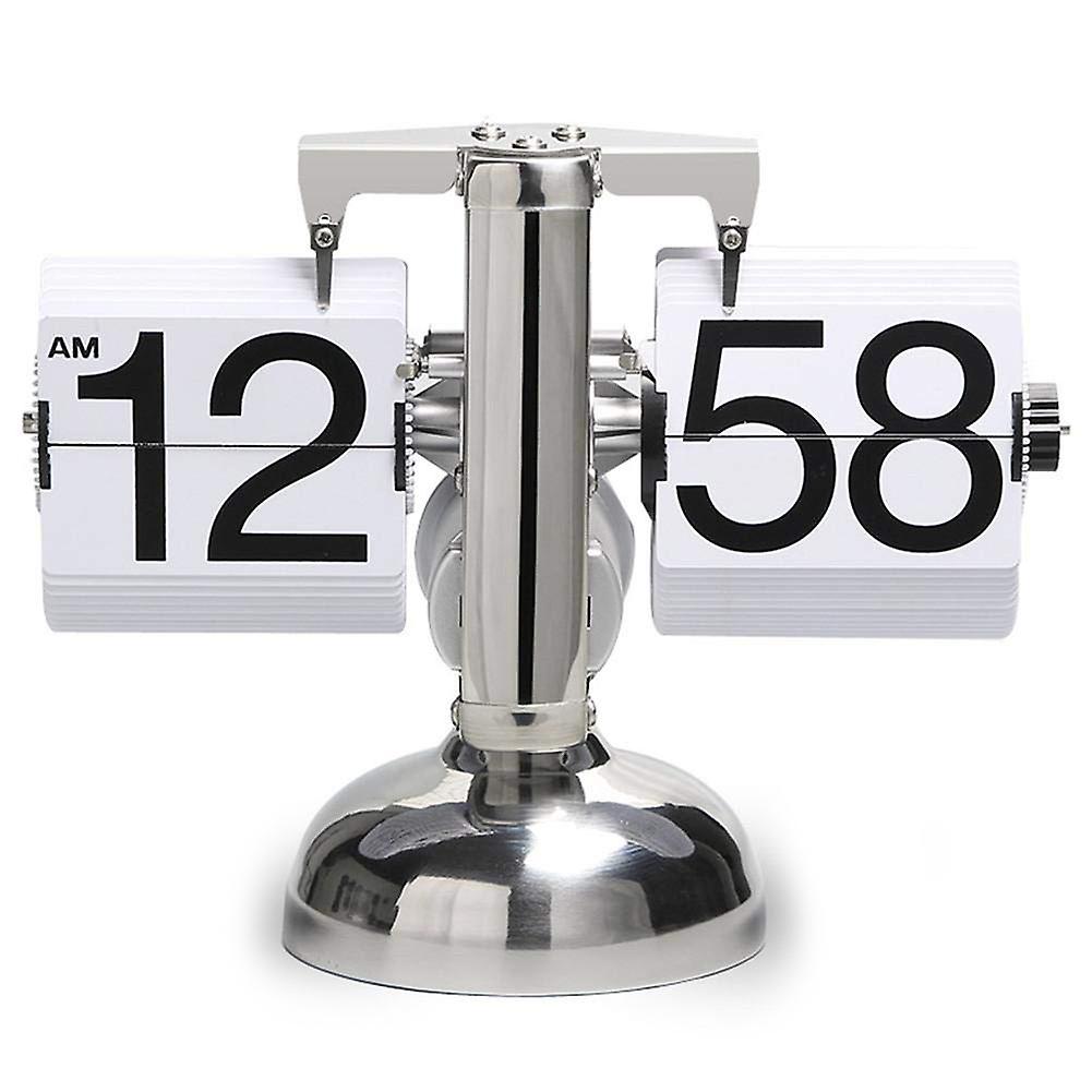 Flip Desk Clock Mechanical Retro Digital Flip Down Clock Internal Gear Operated Clock Home Office