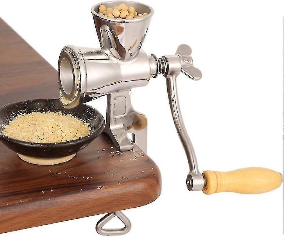 Manual Grain Grinder, Table Clip Design Grain Corn Grinder With Wooden Handle, Household Kitchen Too
