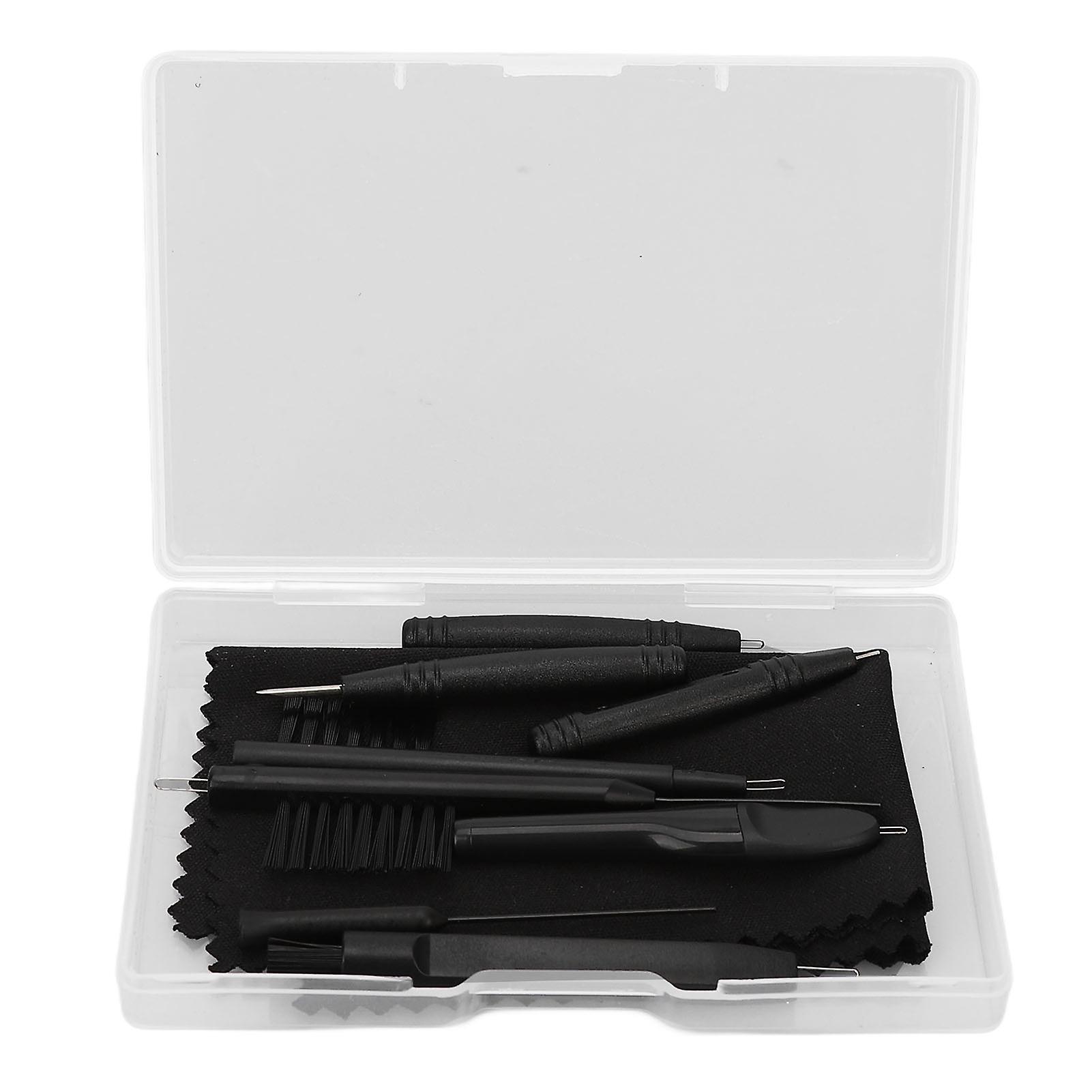 9pcs Hearing Aid Cleaning Tool Set, Multifunctional Cleaning Brush, Wax Loop, Magnet, Portable Toolbox