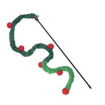 5pcs Cat Toys Feather Cat Teaser Wand Cat Interactive Toys Funny Colorful Rod Cat Wand Toy,green