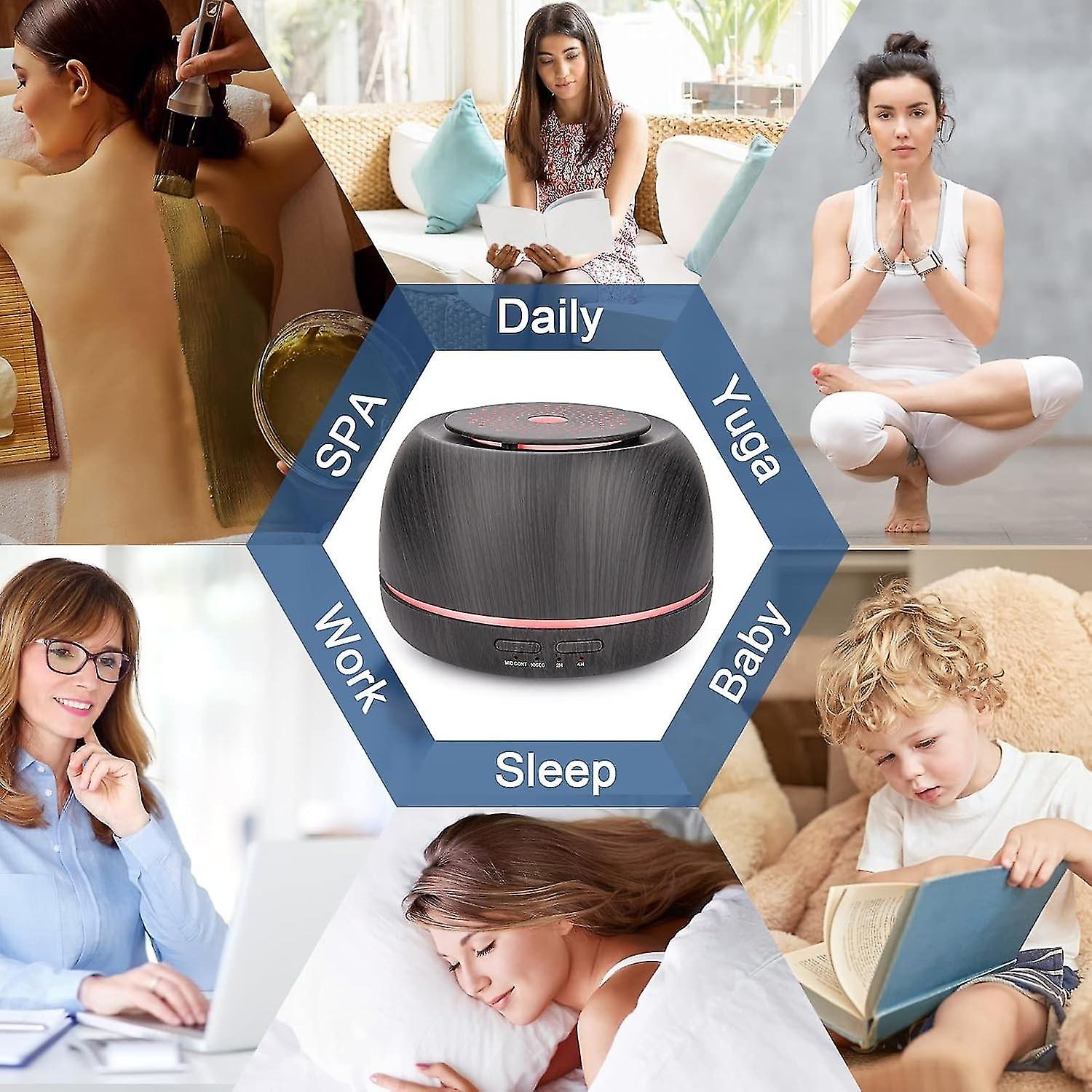 300ML Aroma Diffuser Luftbefeuchter, dunkle Holzfarbe