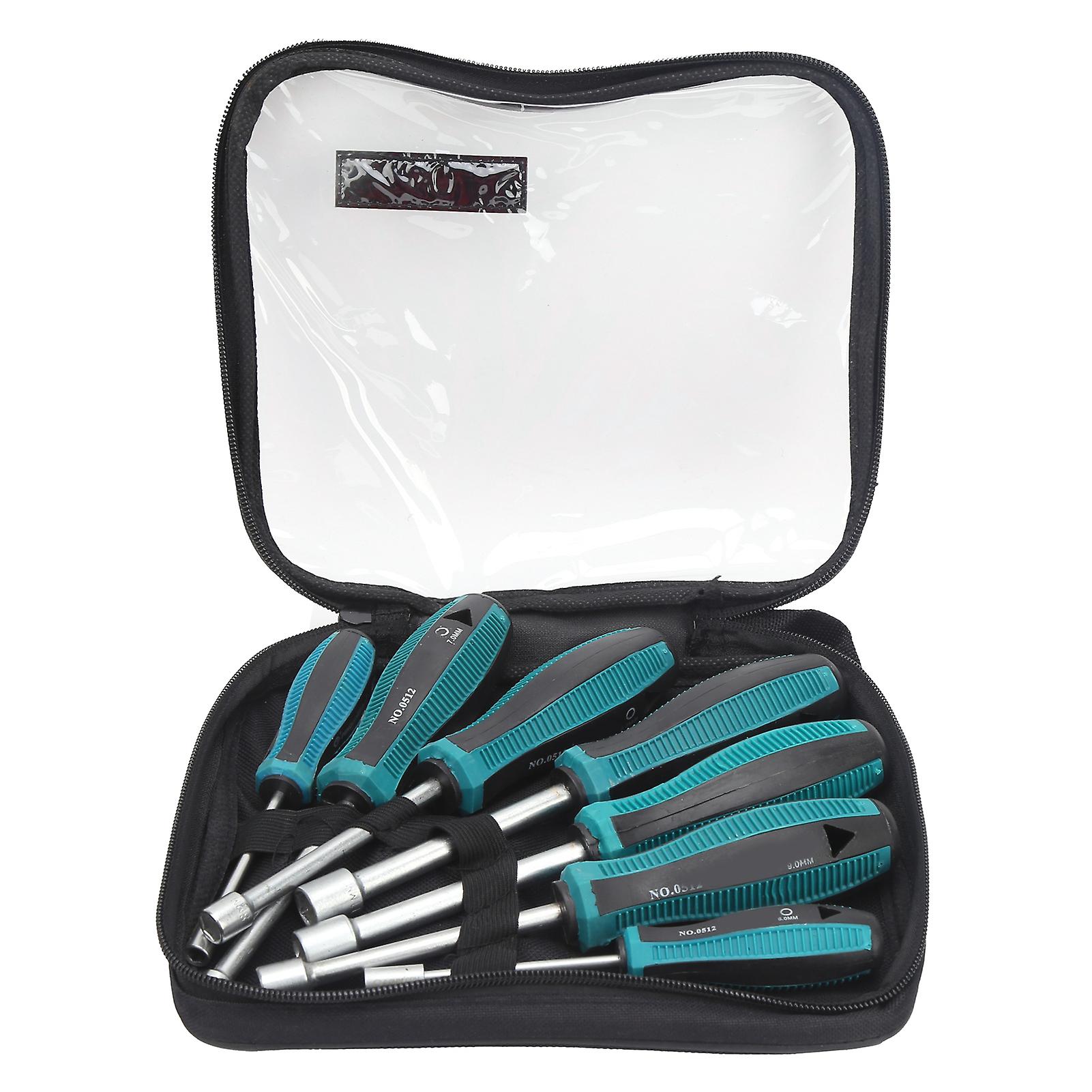 Sleeve Screw Driver 7pcs 45# Steel Hex Sleeve Screwdriver Antislip Handle Socket Screw Driver Set Portable Hand Tools with Storage Bag