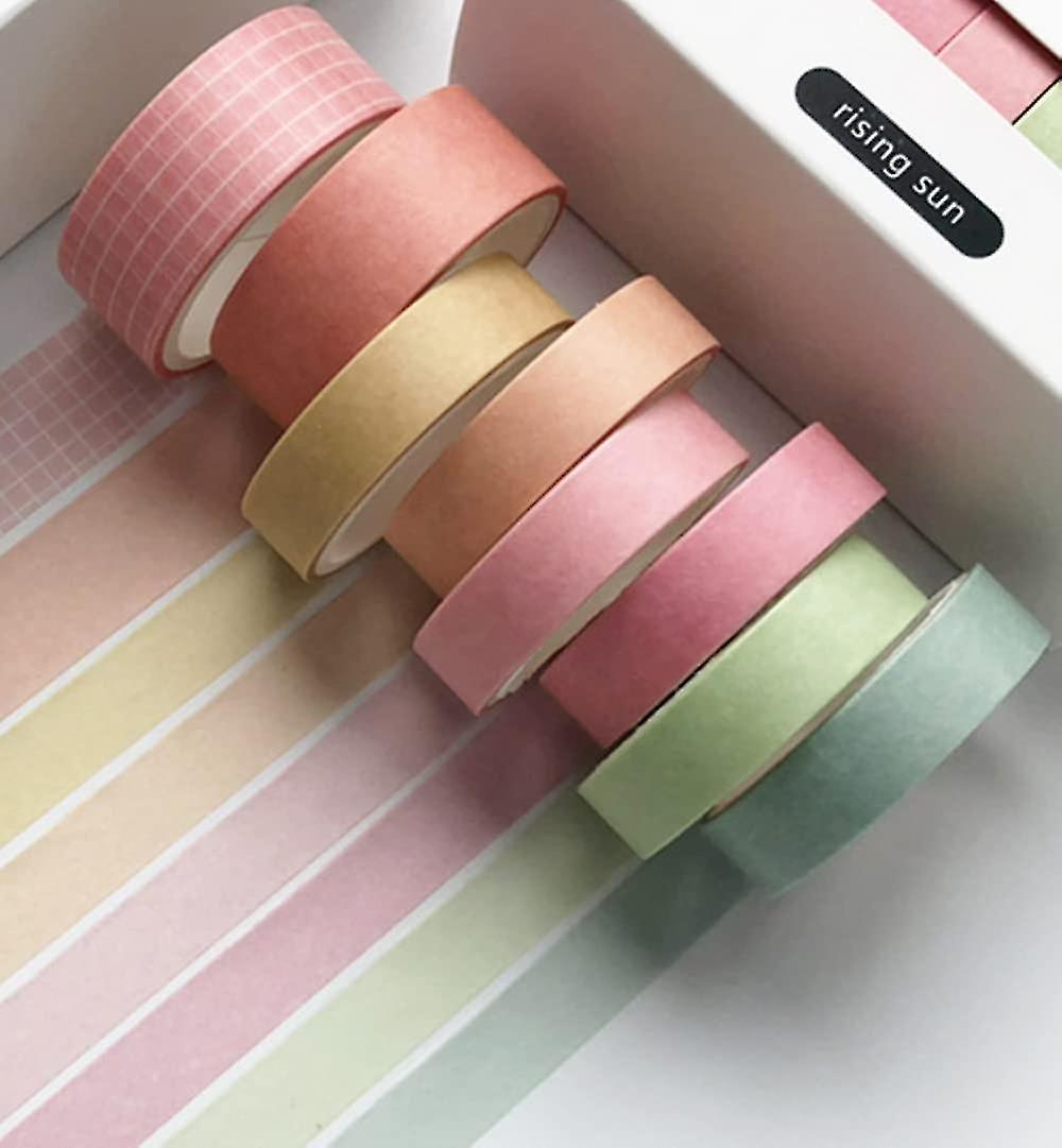 8 rolls of paper tape DIY soft decorative tape for crafts, gift packaging (red)(H-4)
