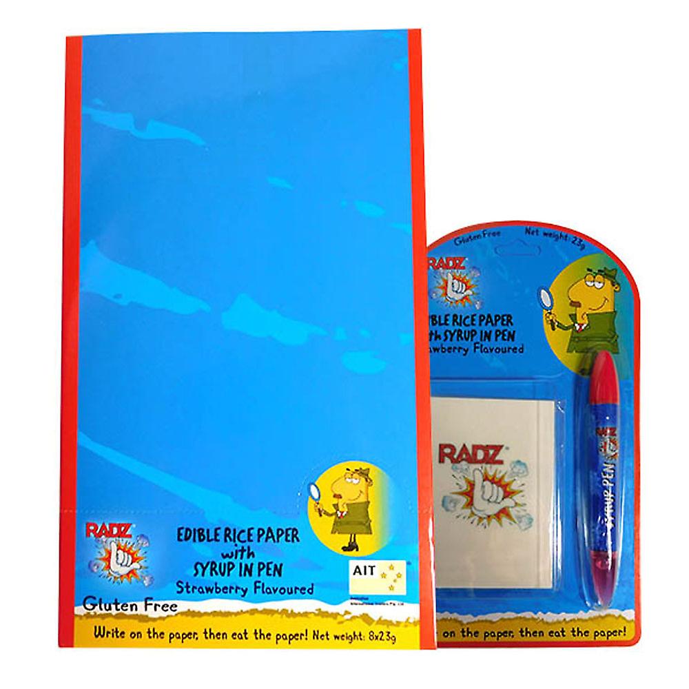 Radz Edible Rice Paper with Syrup in Pen Delightful Novelty Candy (8pcs of 23g)