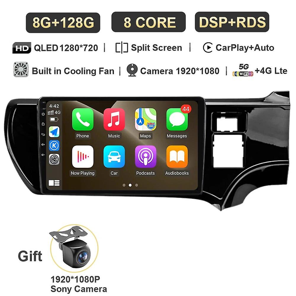 Android 13 Car Radio Navigation Gps For Toyota Aqua Prius C 2011-2017 Multimedia Player 4g Wifi 2din Dvd Carplay Qled Video Bt