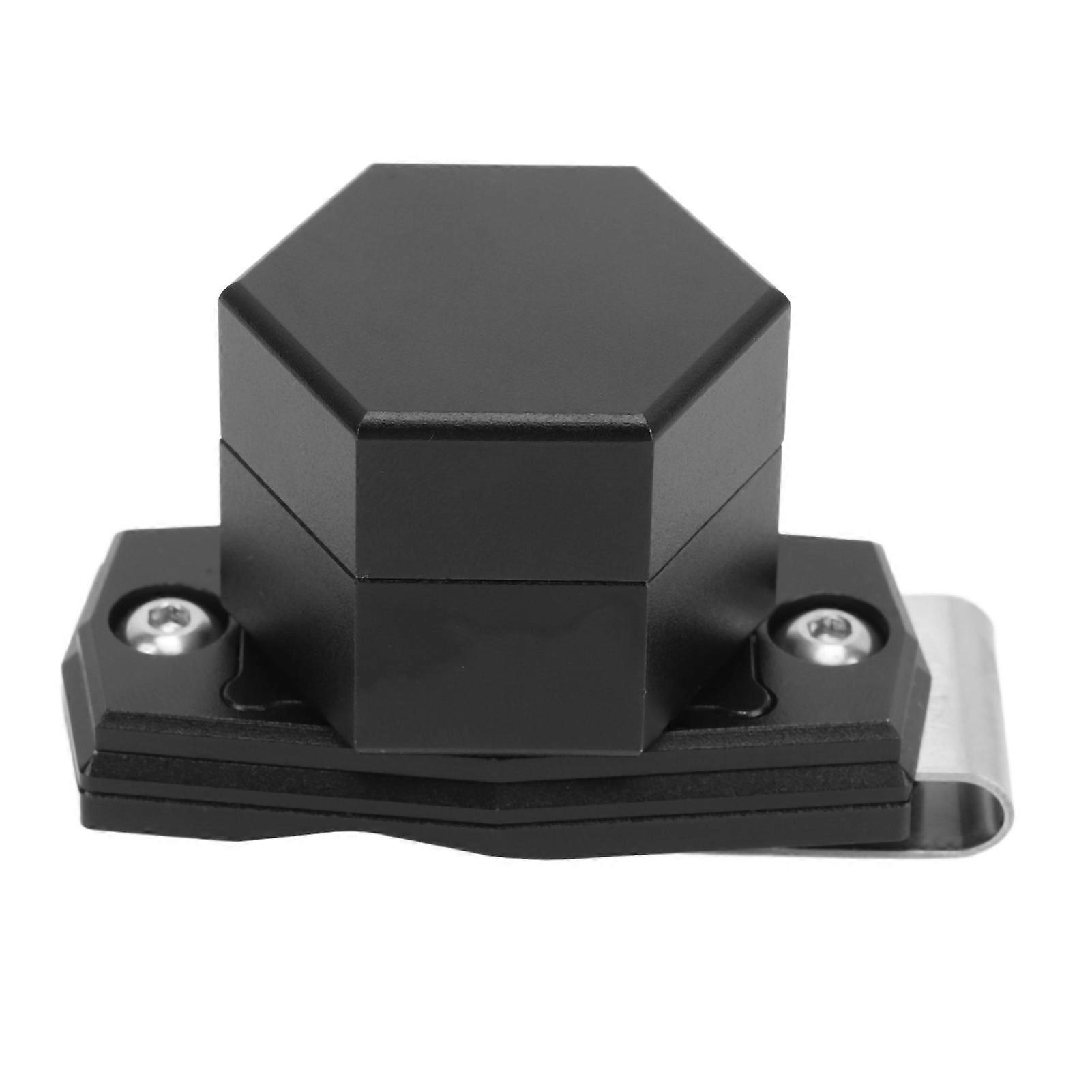 Hexagonal Pool Cue Chalk Box with Magnetic Clip 6063 Aluminum Black Lightweight Magnetic Portable Billiard Chalk Case for Billiard Cue