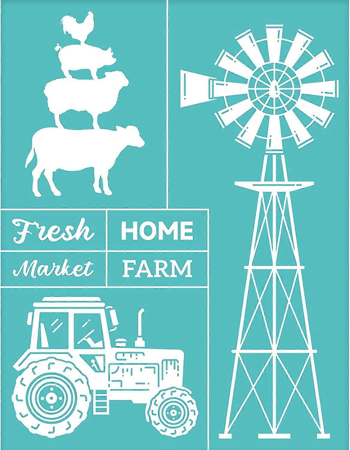 2pcs Self-Adhesive Silk Screen Printing Windmill Pattern Stencil Reusable Mesh Stencils Transfer Washable Home Decor