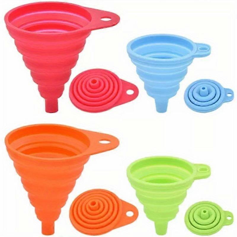 Silicone Collapsible Funnel Set of 8 Pack Small to Large Foldable for Kitchen