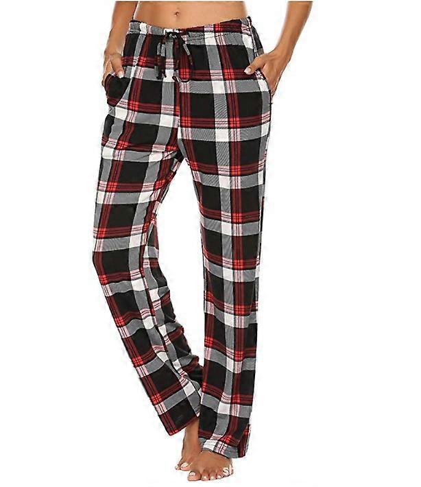 Herr mjuka flanellrutiga pyjamasbyxor