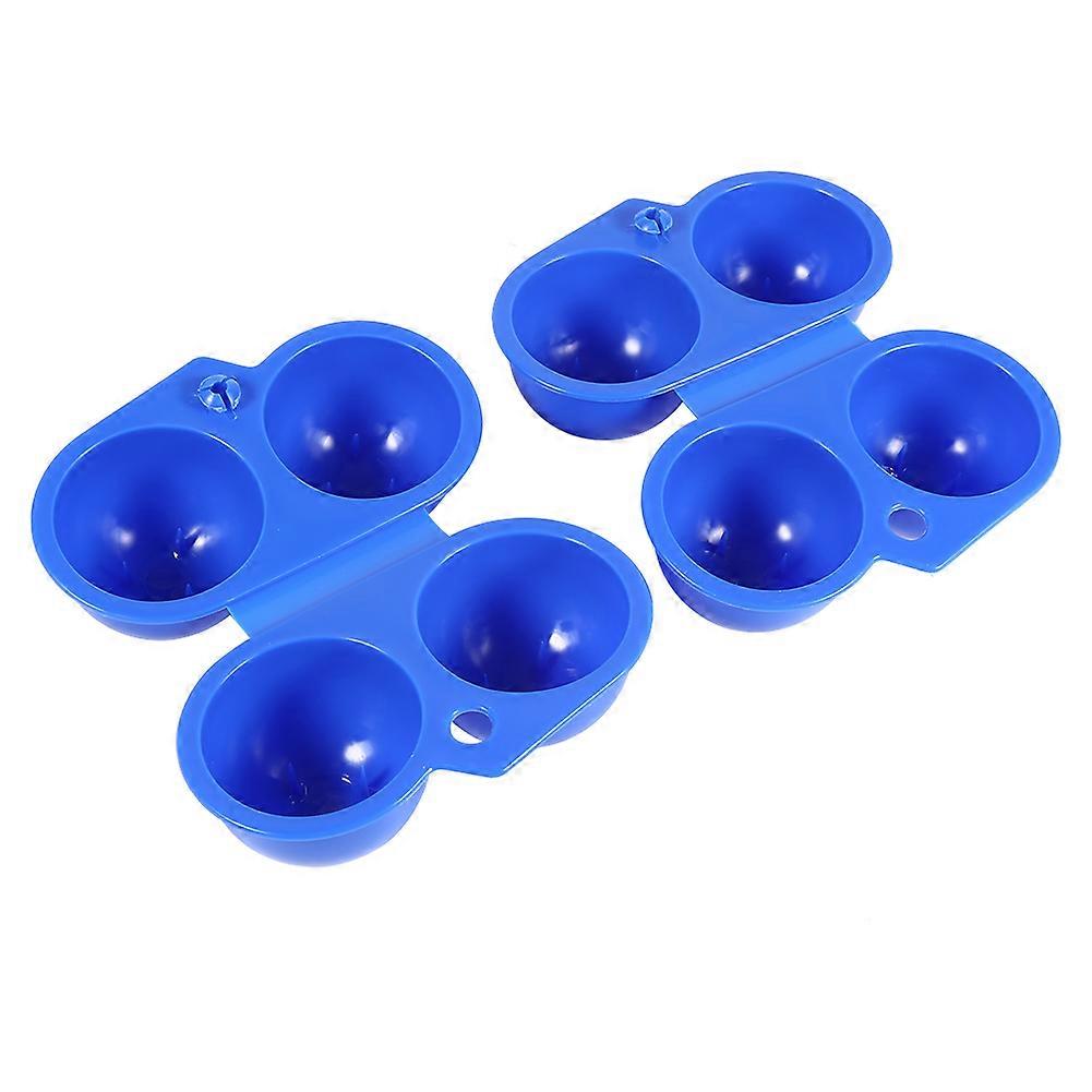 2 Pcs Kitchen Eggs Box Folding Portable Outdoor Camping Holder Container Storage Case,Blue