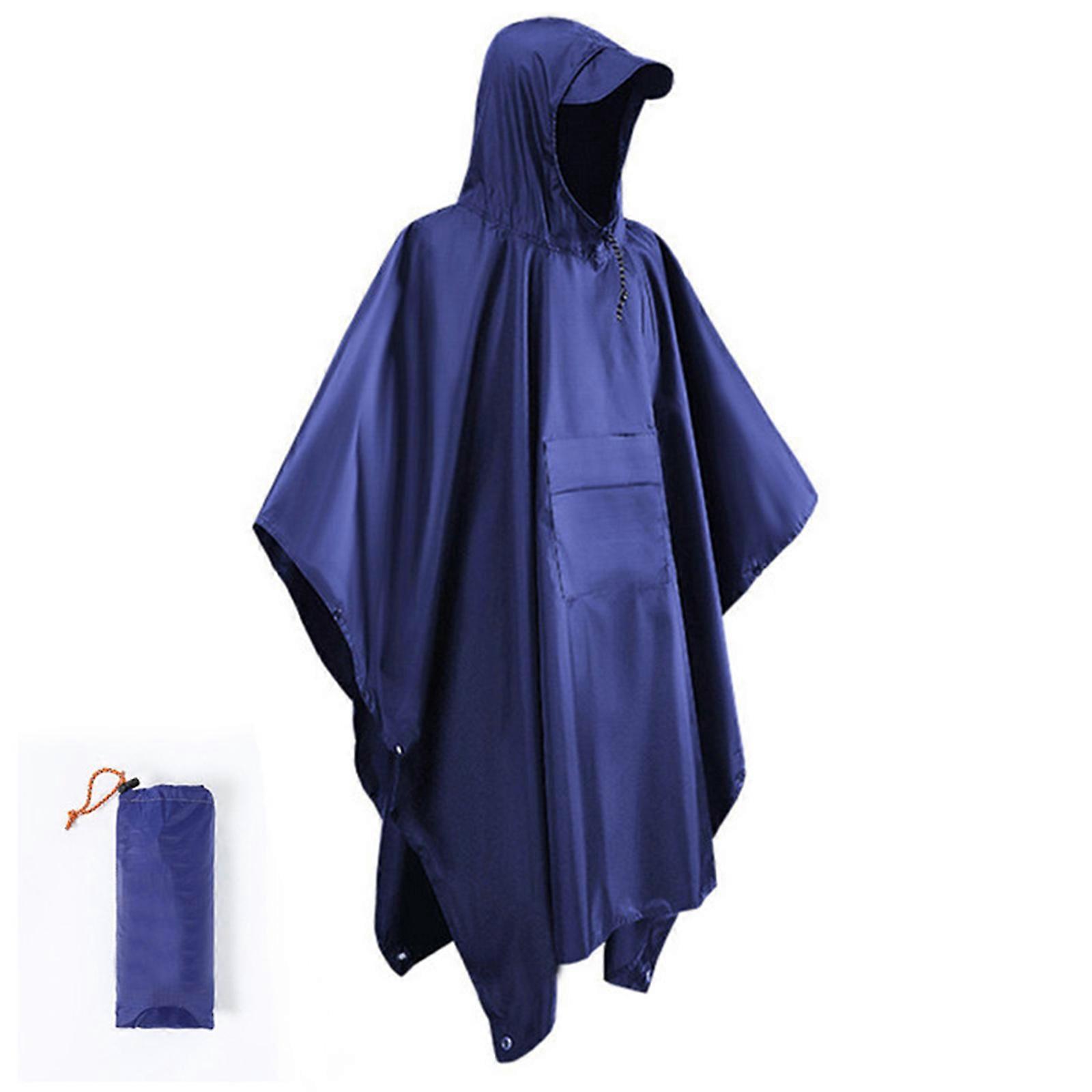 Imperméable avec capuche à cordon de serrage, 3 en 1Imperméable léger réutilisable pour adulte