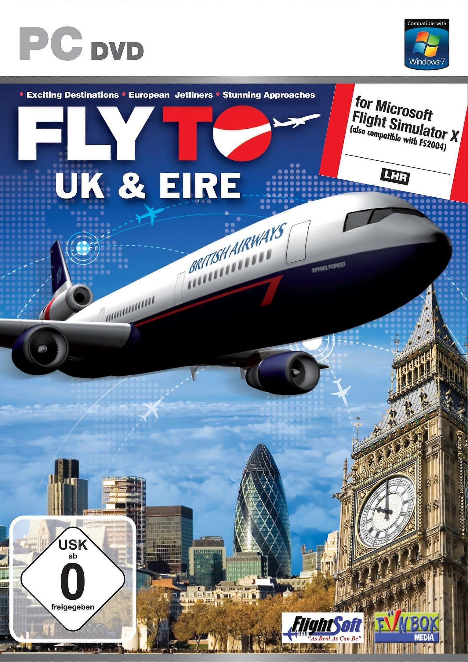 Fly to The UK and Eire Add-On for FS 2004 and FSX (PC DVD) - New & Sealed