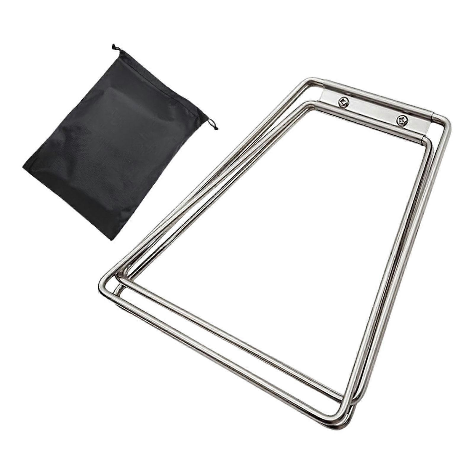 Foldable Cooling Stand Practical Fridge Ice Box Holder for Picnic Cooking BBQ Silver