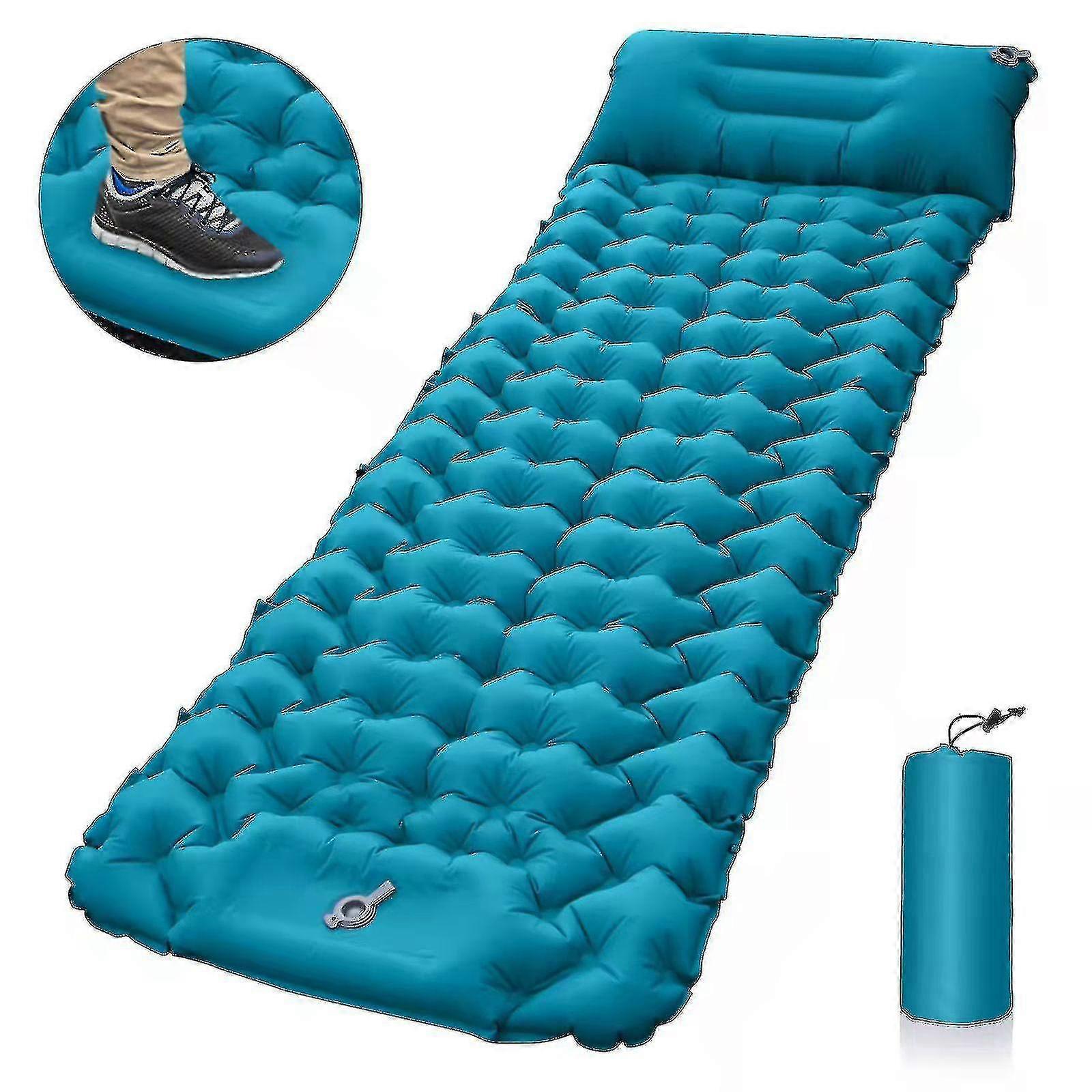 Camping Sleeping Self-inflating Mattress: Thickened Lightweight Single Camping Inflatable Bed And Attachable Double Camping Mat And Compact Inflatable