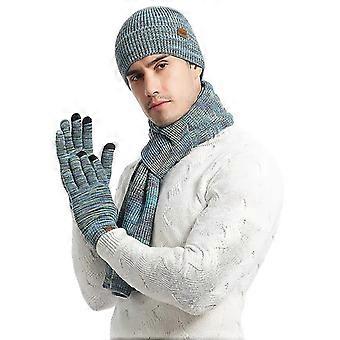 Men & Womens Winter Warm Knit Beanie Hat Touchscreen Gloves  display picture 1