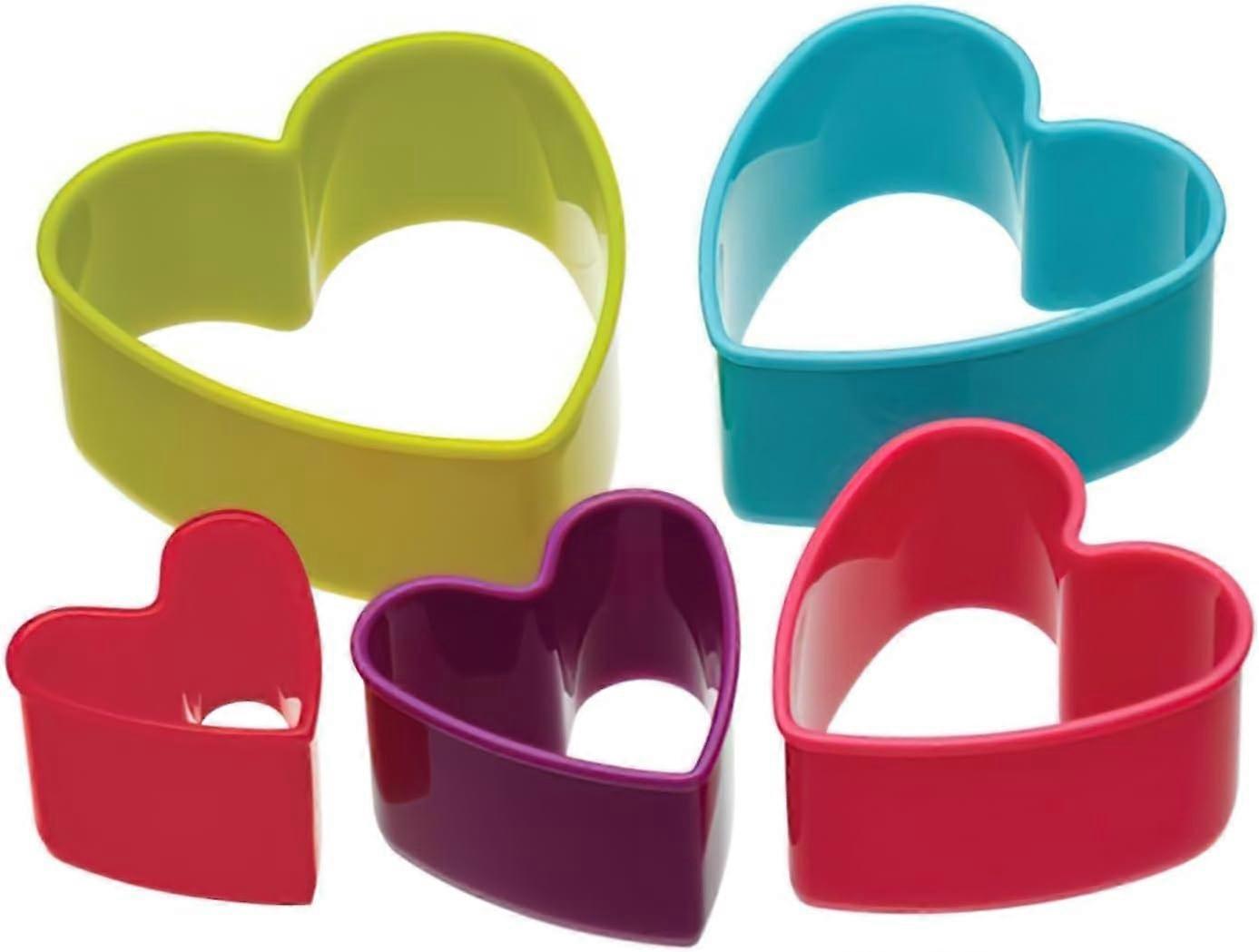 Sett med seks plast blomsterformede cookie cutters