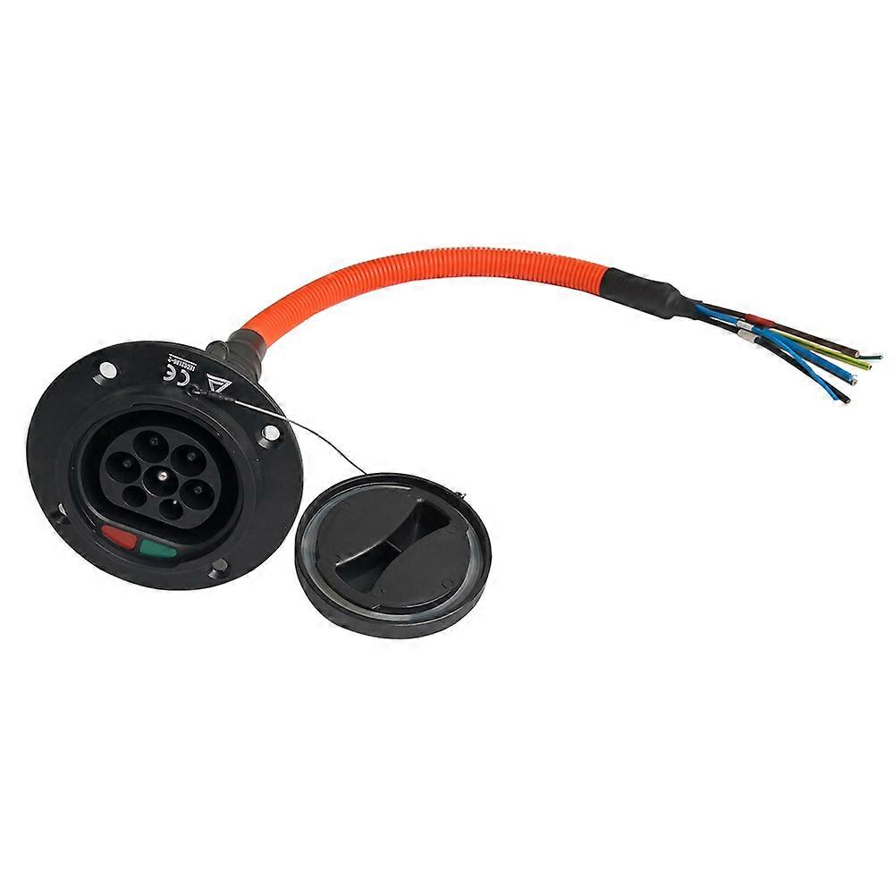 IEC 62196-2 Car power connector Type 2 32A Socket 3 Phase Mennekes 32A Type 2 Inlet With 50CM Cable For Electric Vehicle Charging Station