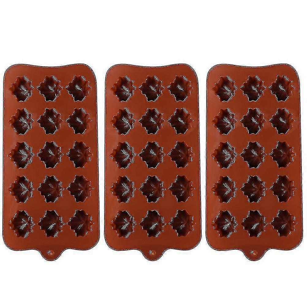 3pcs Maple Leaf Chocolate Dessert Baking Mold (ruipei)