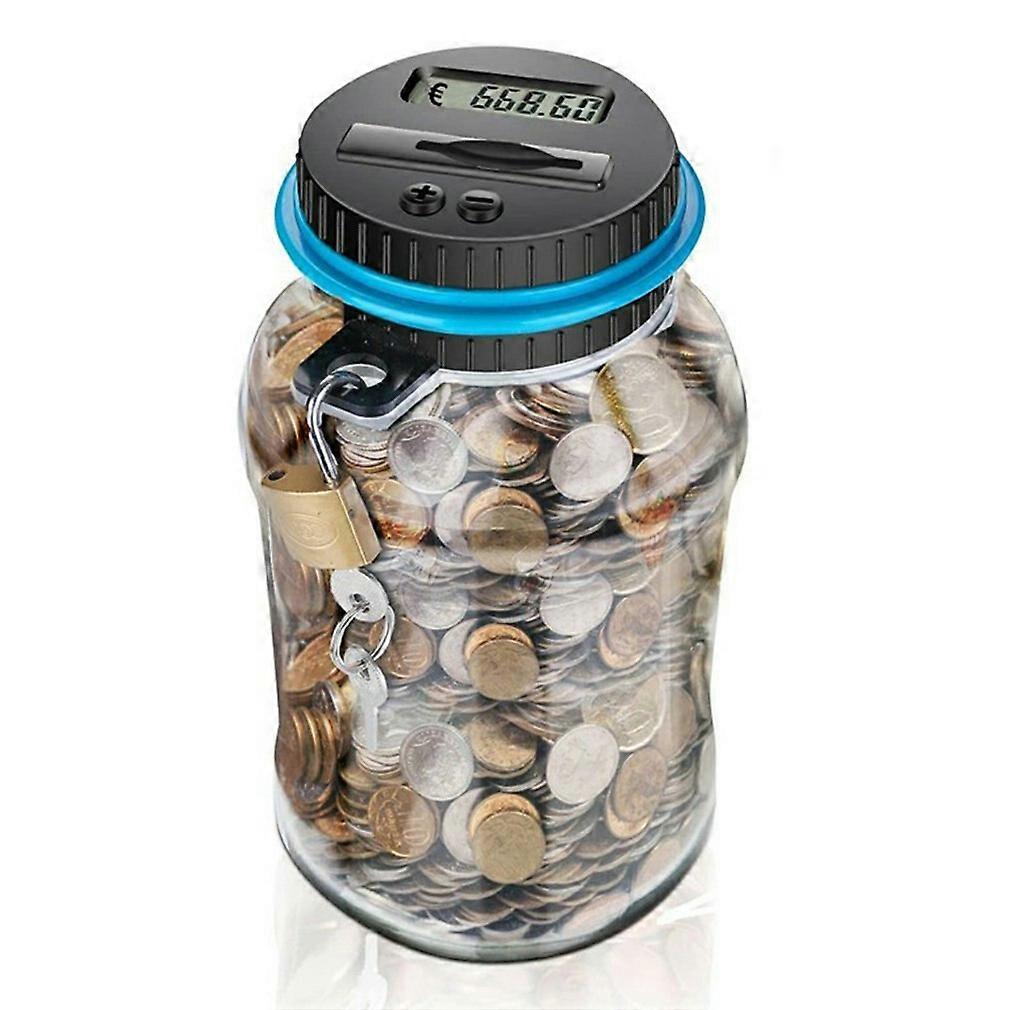 Electronic Digital Piggy Bank LCD Display Electronic Counting Coin Bank Money Saving Box for Coin Jar Counter Best Gift USD EURO