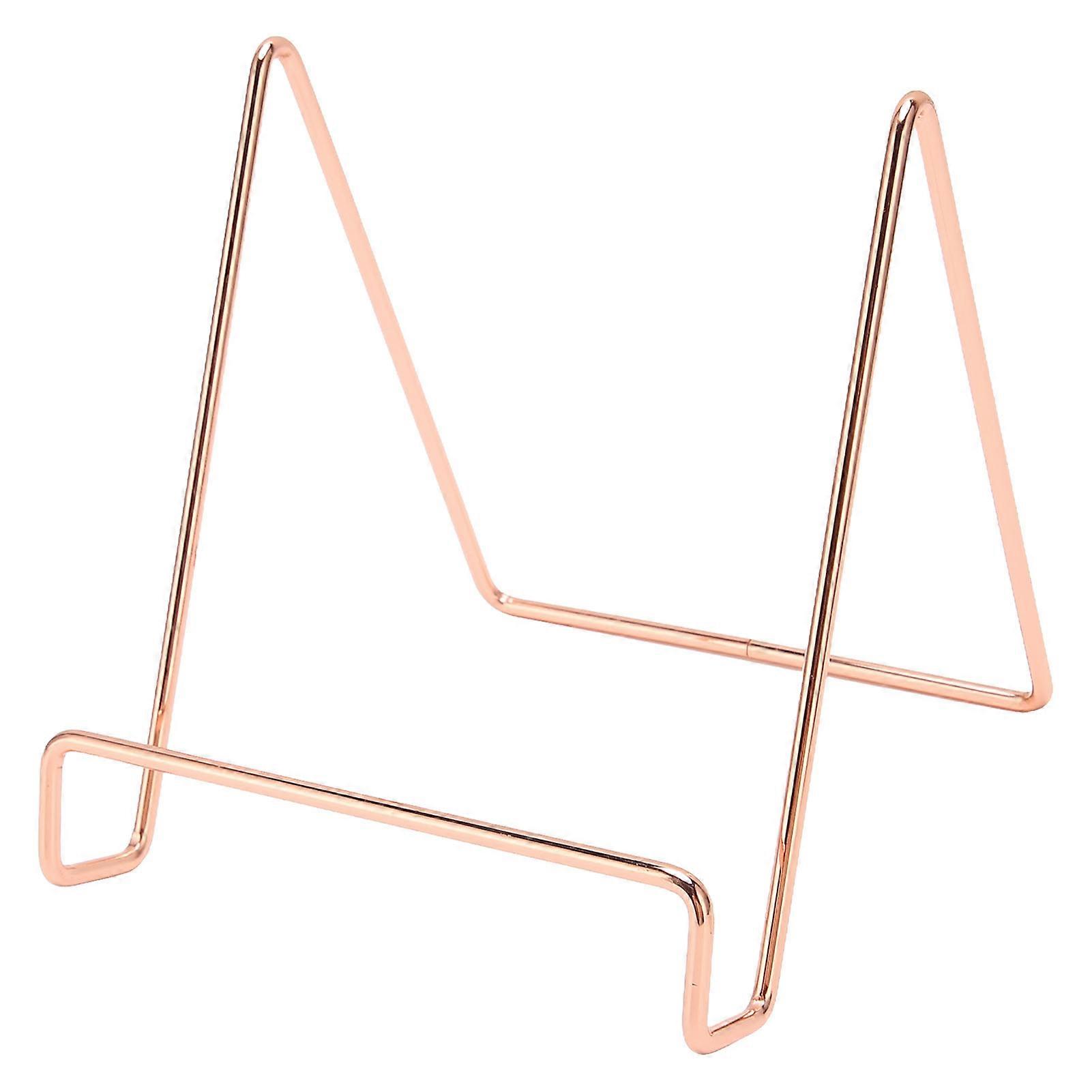 金属板スタンド メッキ加工 防錆 鉄板ホルダー タブレットPC用画像ディスプレイスタンド CDレコード 書籍 ローズゴールド