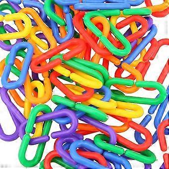 100pcs Papagei C-Clips Haken Kette Spielzeug C-Glieder Zucker Gleiter Ratte Vogel Spielzeug Kunststoff