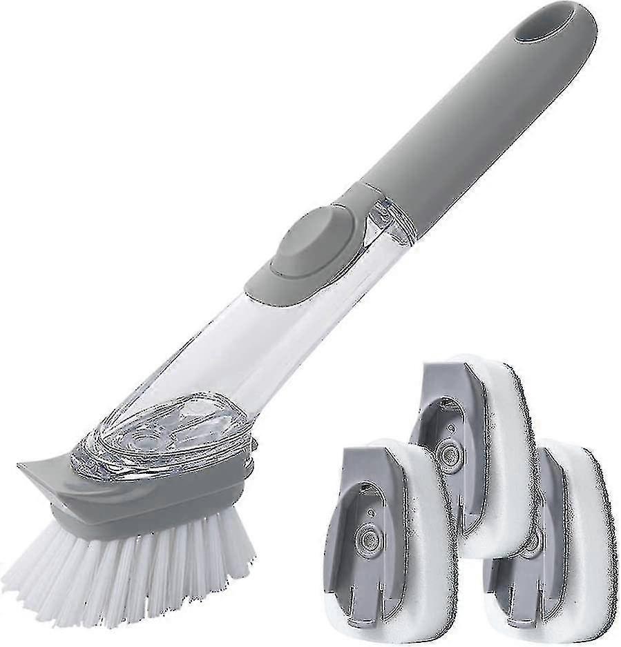 3 in 1 afwasborstel met wasmiddeldispenser, afwasborstel