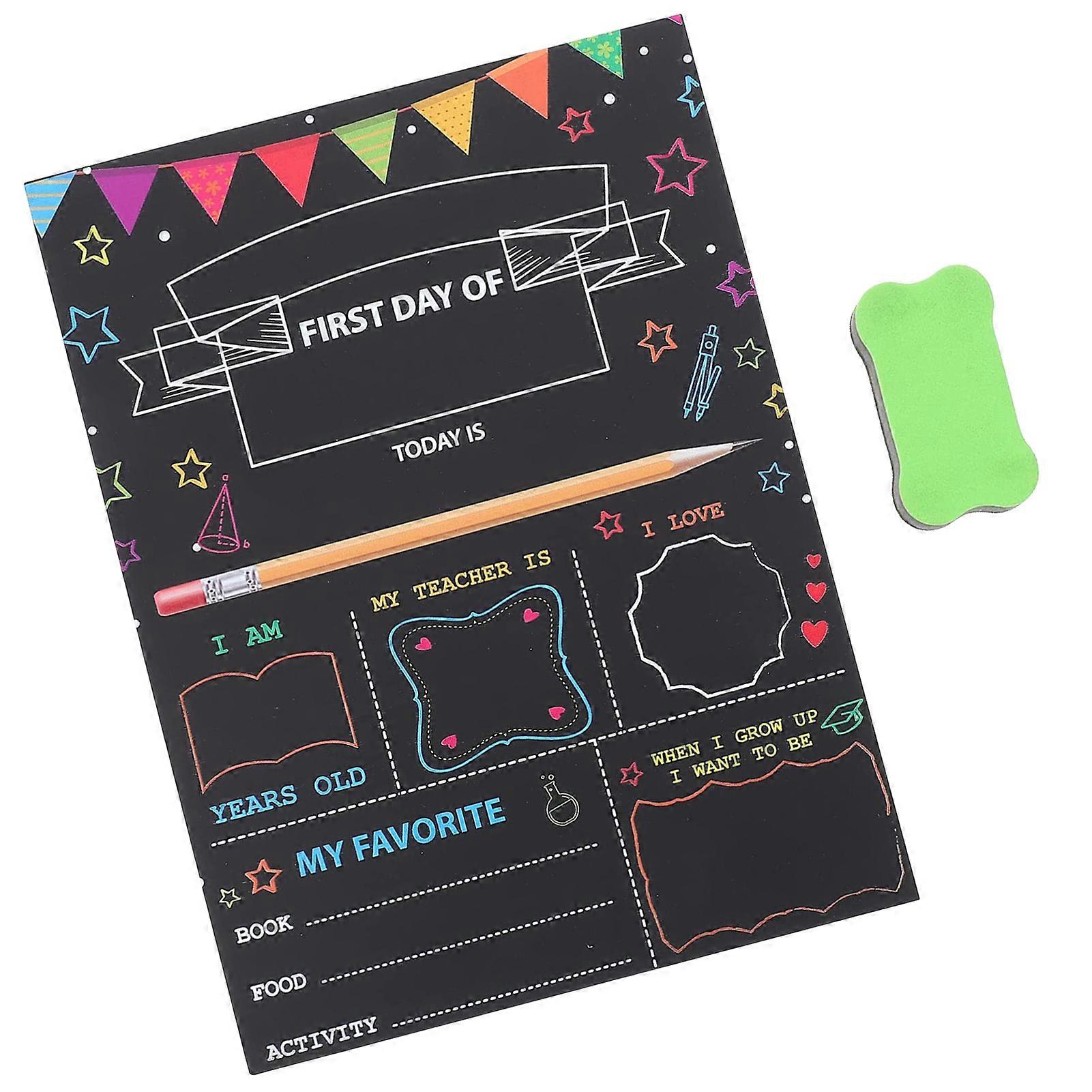 Back to School Chalkboard Double Sided Erasable for Toddlers Preschool