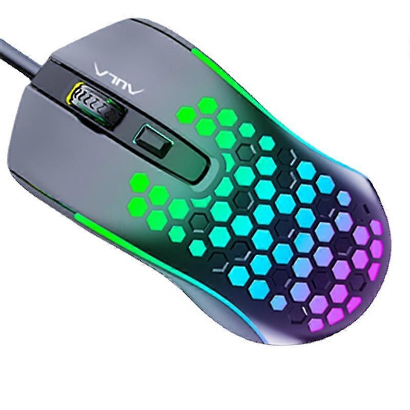 Lightweight hole glowing wired mouse, laptop, desktop computer, chicken eating game mouse, esports
