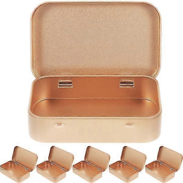 6pcs Small Tin Box Empty Rectangle Tinplate Box Tinplate Containers Tin Box With Lid