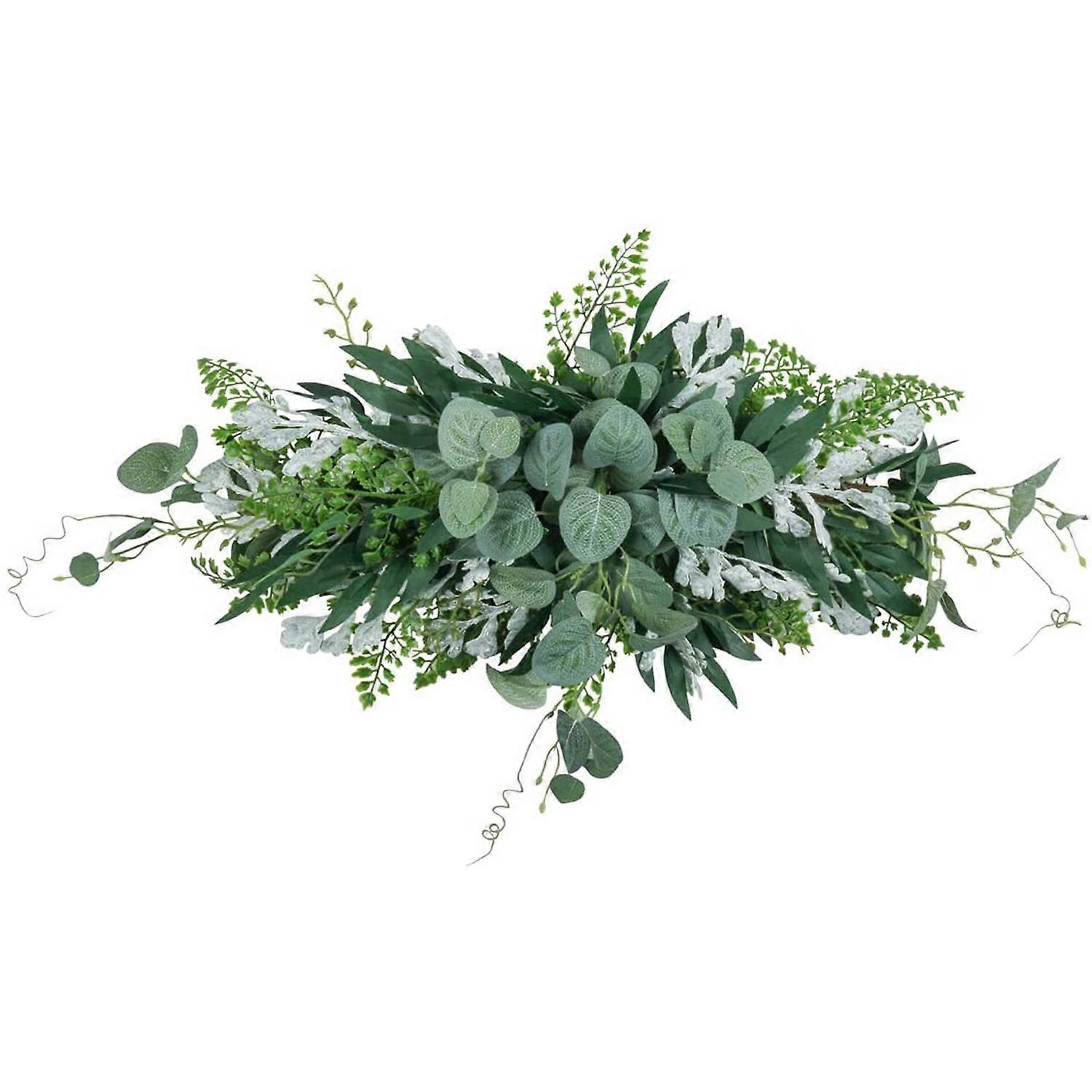 Greenery Swag Artificial Front Door Wreath Hanging Eucalyptus Leaves Garland for Home Window Wall W