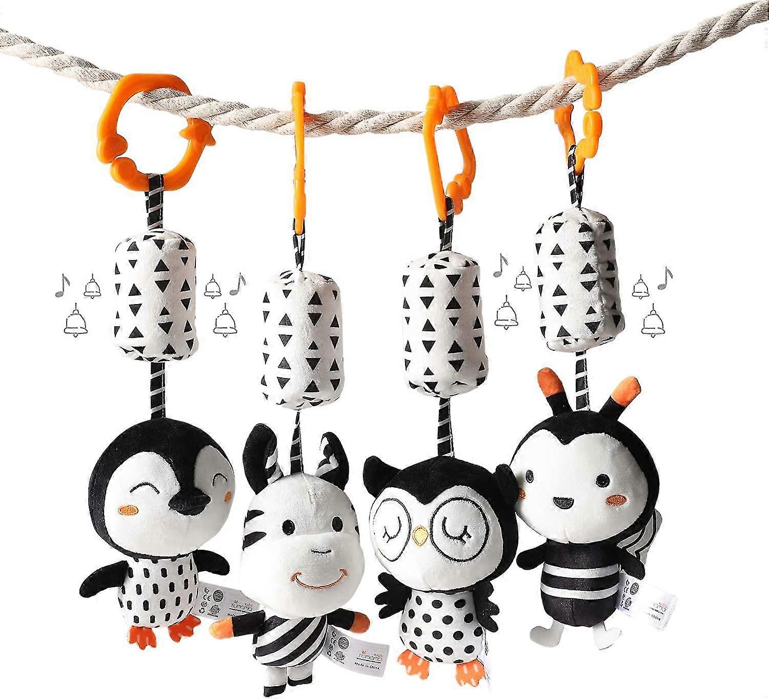 Baby Hanging Rattle Toys,animal Stuffed Handbells Baby Rattles,soft Plush