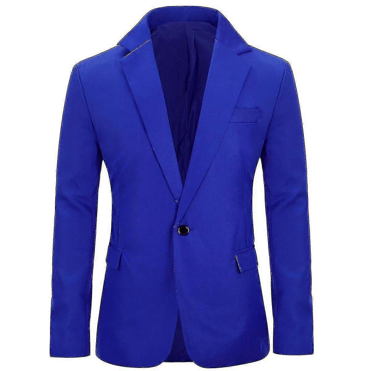 Blazer casual masculino de cor sólida e corte slim