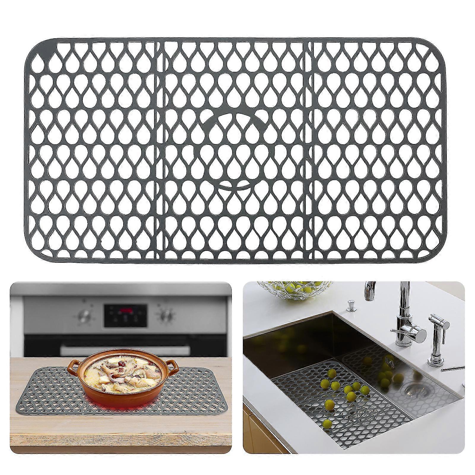 Silicone Sink Mat Drying Dishes Drain Durable Creative Kitchen Tool