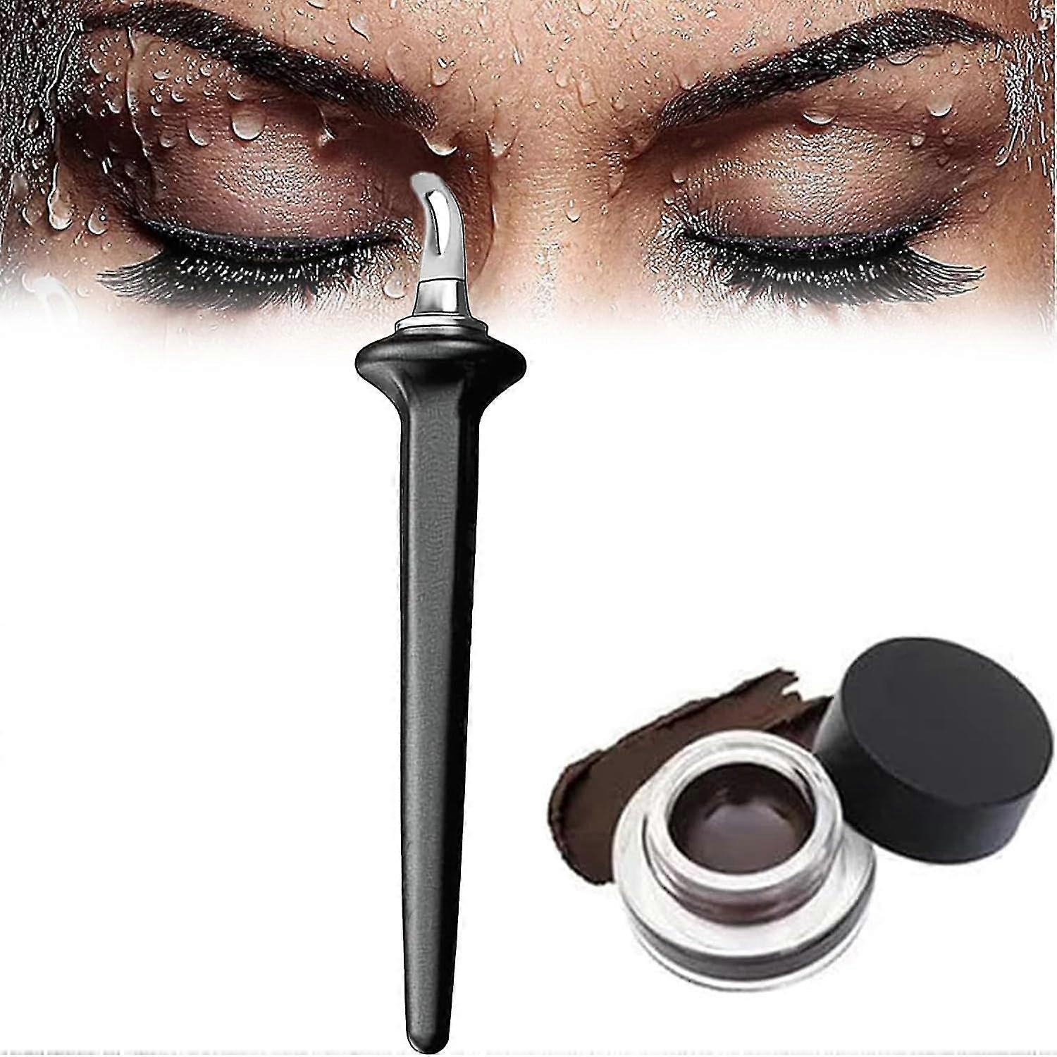 Eyeliner Applicator Kit, Silicone Eyeliner Tool with Eyeliner Cream, Reusable Silicone Eye Liner Tool Waterproof Eyeliner