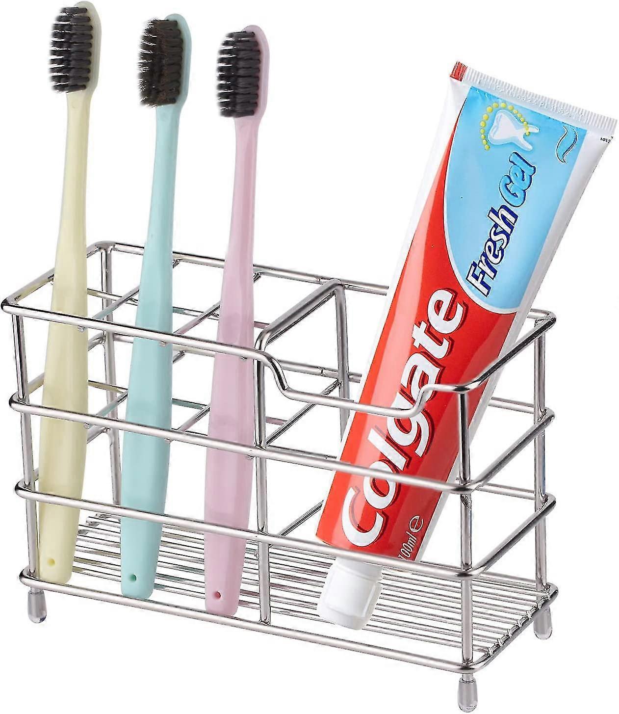 Tooth Stand Brush Toothpaste Storage Stand - Metal Steel Stainless Welding