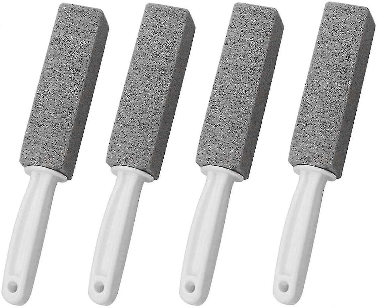 Pumice Cleaning Stone With Handle, Toilet Bowl Ring Remover Cleaner Brush Stains And Hard Water Ring Remover4pcs-gray
