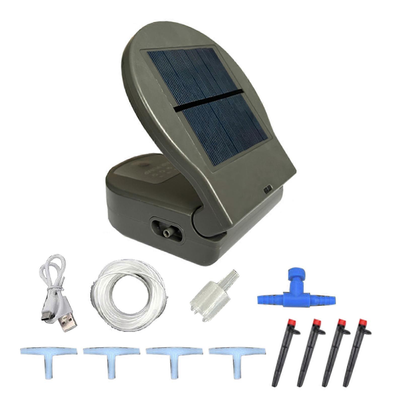 Solar Sprinkler Irrigation System Kit Automatic Solar Drip Watering System with Timed Watering Program Easy-to-install Water-saving Irrigator for Gard