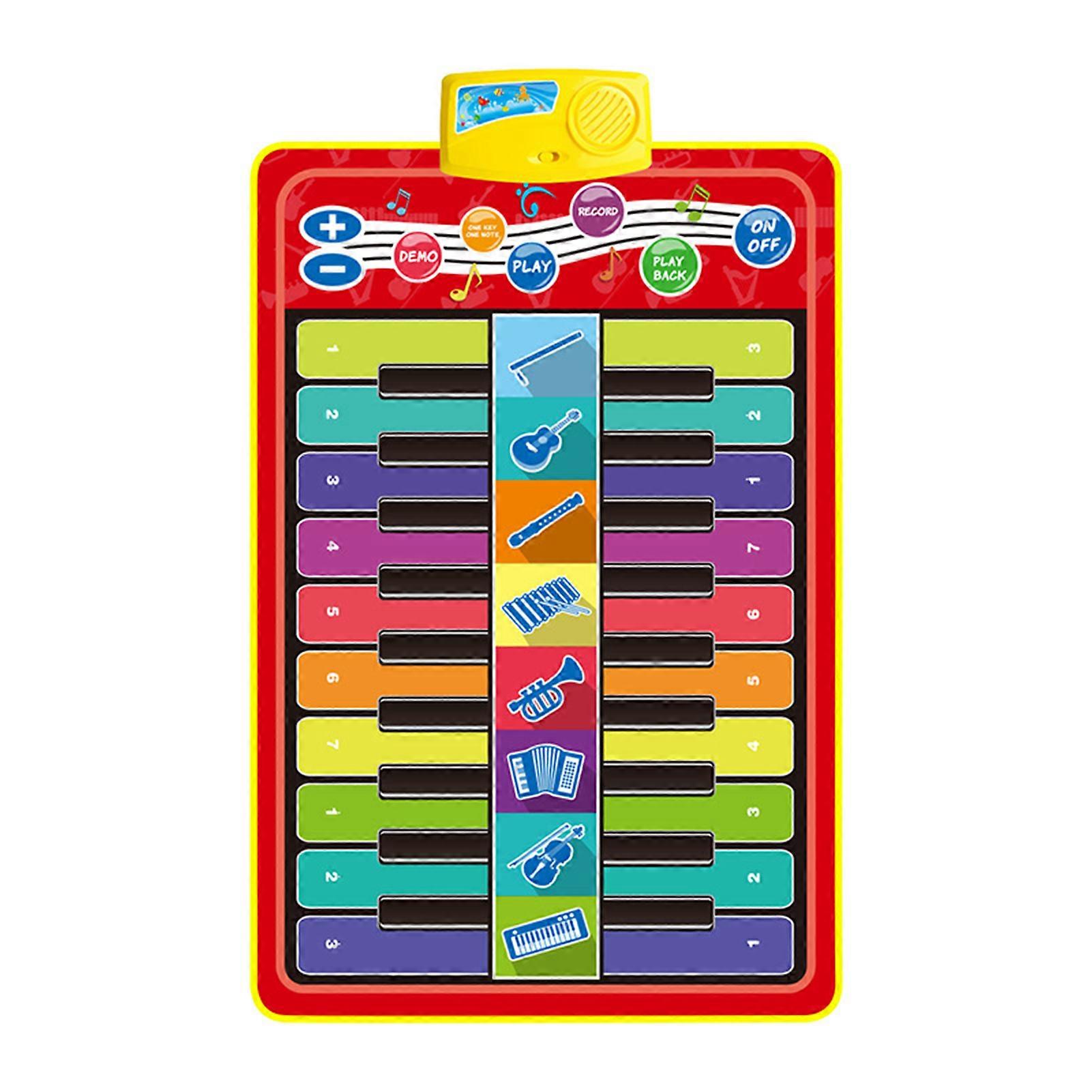 Children's Rug Foldable Good-looking Beautiful Non-slip Double Row Entertainment Cloth Piano Keyboard Baby Play Mat for Child