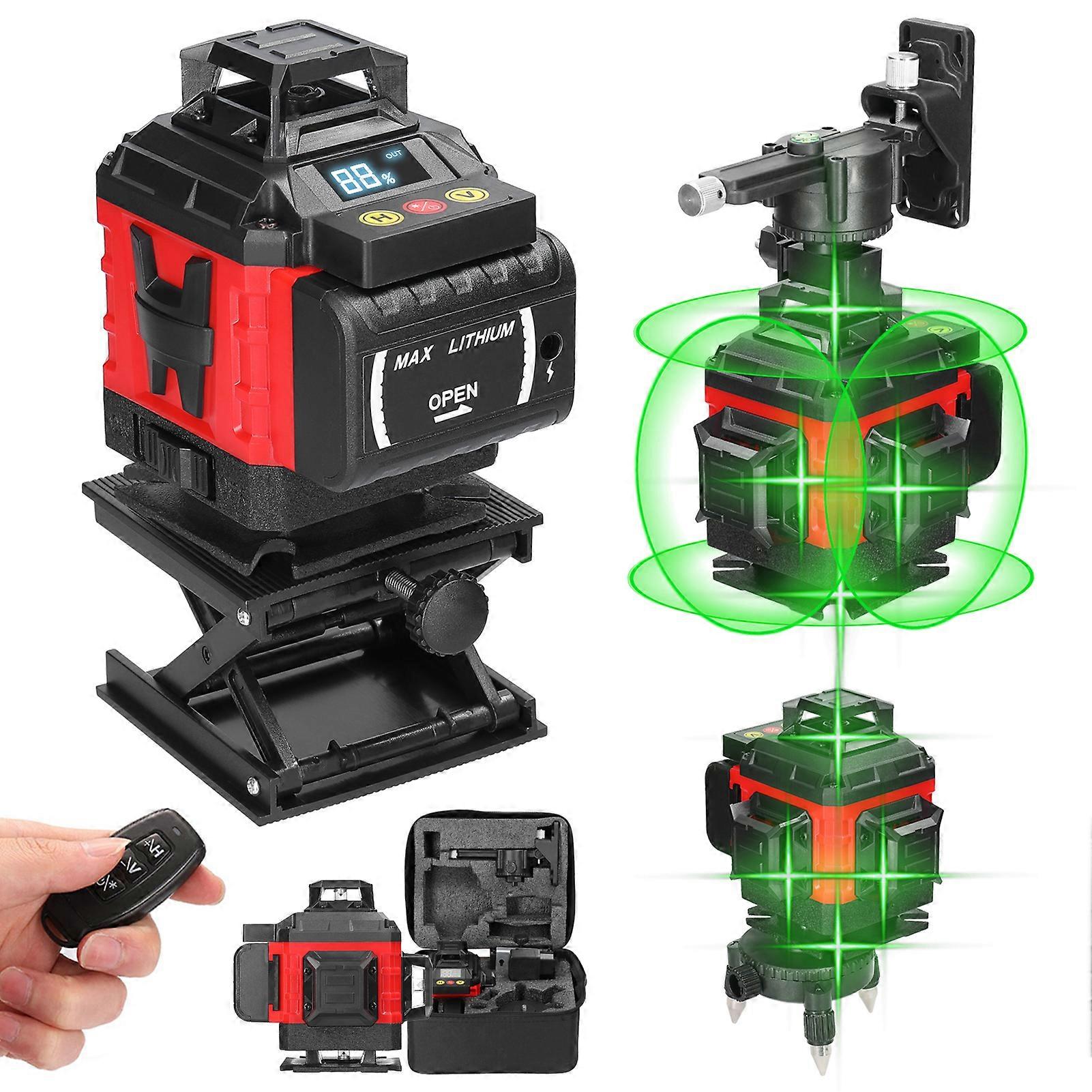16 Lines Laser Level 3 Self-leveling Machine Leveling Tool Omnidirectional Ground Wall Sticker Home Improvement Tools Set
