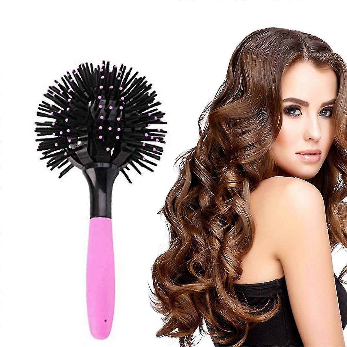3D Bombe Curl Brosse à Cheveux 360 Rond Coiffant Brosse À Cheveux Brushing Démêlant Brosse À Cheveux Salon Rond Cheveux Curling Bigoudi Pour Cheveux Humides Et Secs