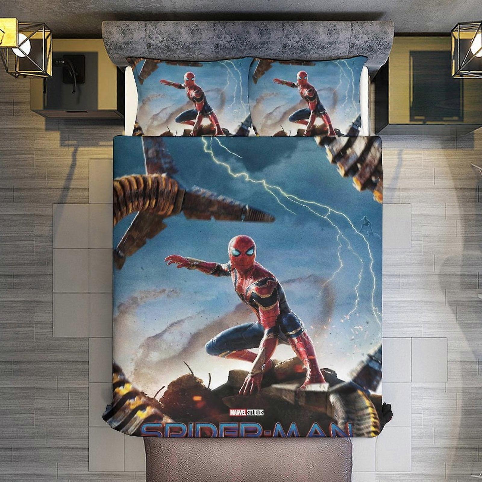v628  Bed Sheets Bedding Spider-Man,No Way Home 3 Piece Sets Full/Queen Size - Reversible Microfiber Quilts with 2 Shams Soft Lightweight Bedspread Co