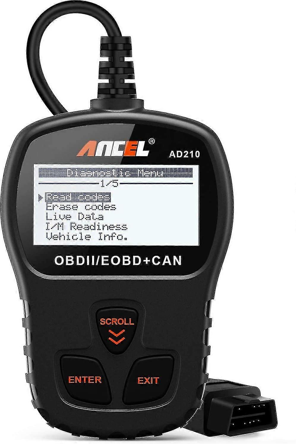 Ad210 Obd Ii Car Code Reader Automotive Vehicle Obd2 Scanner Diagnostic Scan Tool - Black