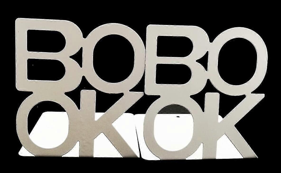 book shape non-slip bookends for home, office, kitchen (white)