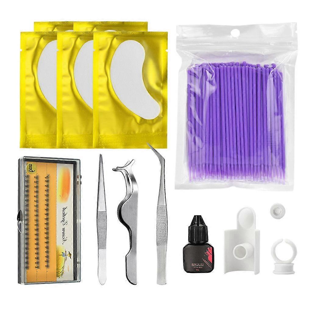 Professional Eyelash Extensions Practice Set Greffage Cils Tools Kit Purple